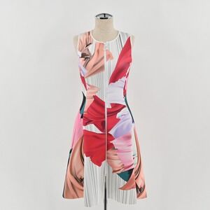 Clover Canyon Floral Scuba Dress Womens Size XS Abstract Print Sleeveless Zipper